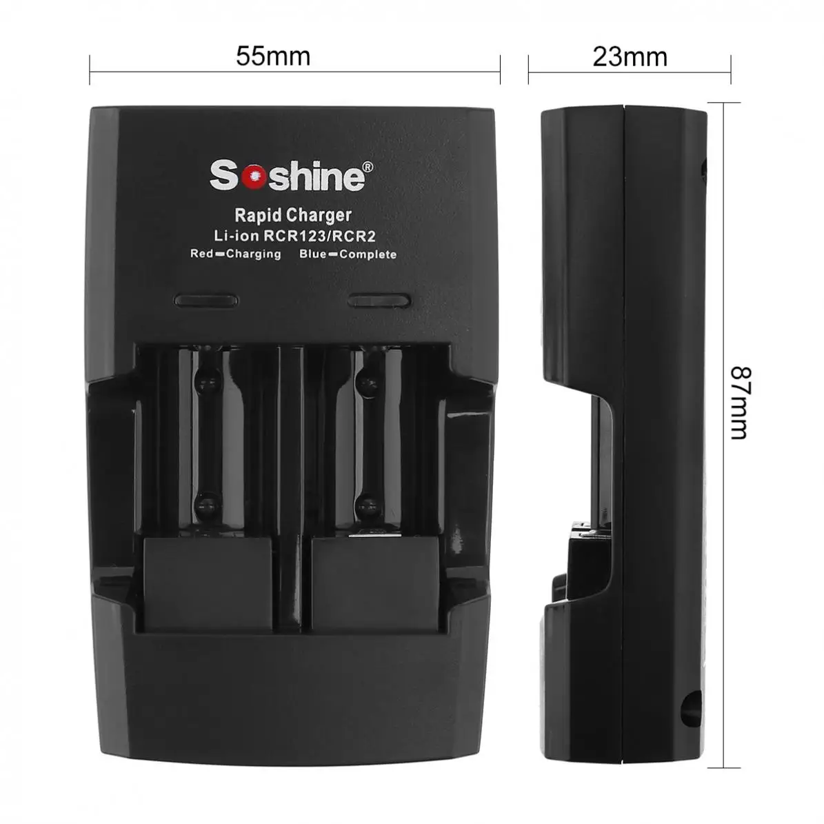 Soshine 2 слота Li-Ion RCR123 / RCR2 быстрое зарядное устройство с Светодиодный индикатор для