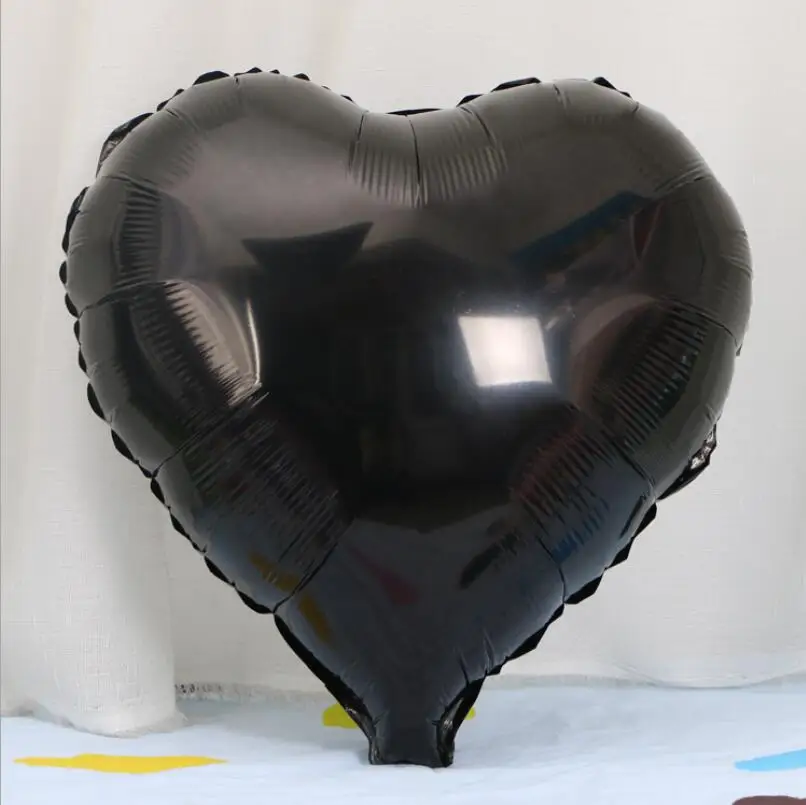 black heart 5 шт., 18 дюймов, розовое золото, красная звезда, сердце, фольгированные шары, свадьба, любовь, гелий, надувной шар, день рождения, украшение, шар, детские подарки - Цвет: black heart