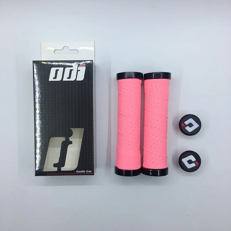 Pink ODI велосипедные ручки руль MTB Дорожный складной руль Набор EVA+ PU нескользящий амортизатор Сверхлегкий фиксатор - Цвет: Pink