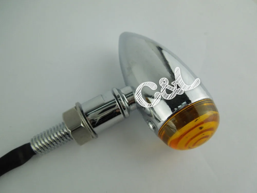 2X Универсальный хромированный мотоцикл металлическая пуля мини поворотники