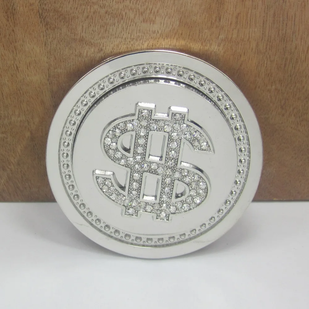 Пряжка для ремня Bullzine Spinner со стразами с серебряной отделкой FP-01388 петлей шириной 4
