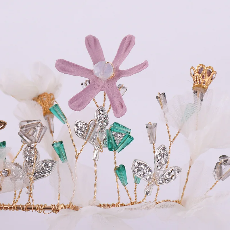 

New Fashion Flower Bride Wedding Hairbands Tiara Crystal Rhinestone Bridal Hair Accessories Headband For Women Headpieces