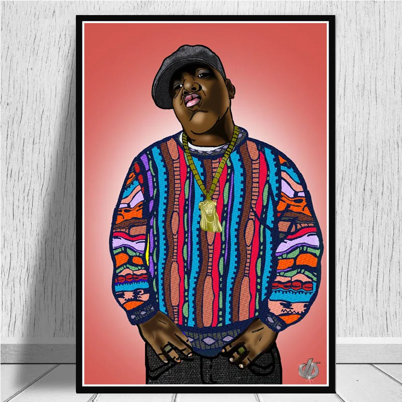 0017 Известный B.I.G Biggie Smalls Тупак Шакур раппер король художественный постер Картина Настенная картина домашний декор, плакаты и принты - Цвет: 0017
