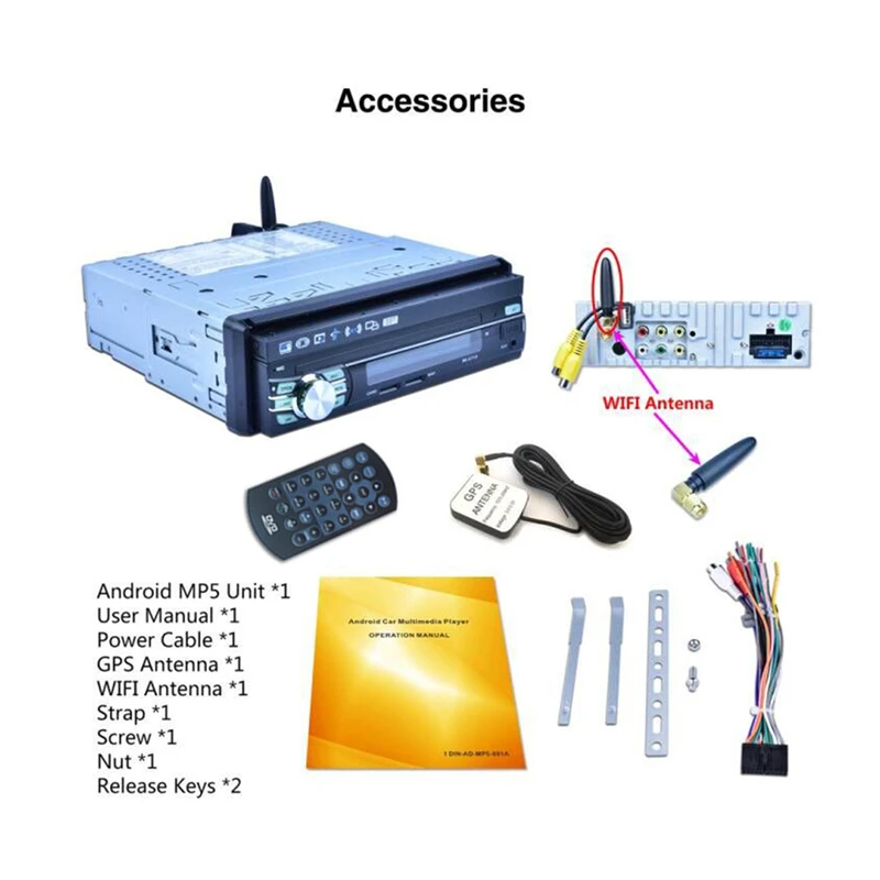Автоматический выдвижной экран Автомобильный MP5 плеер 7 дюймов четырехъядерный
