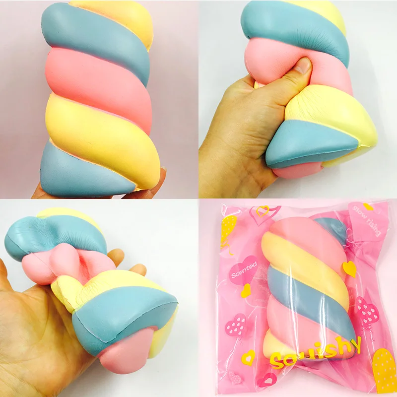 Мягкий 1 предмет kawaii squishy jumbo rainbow хлопковые конфетные конфеты медленно