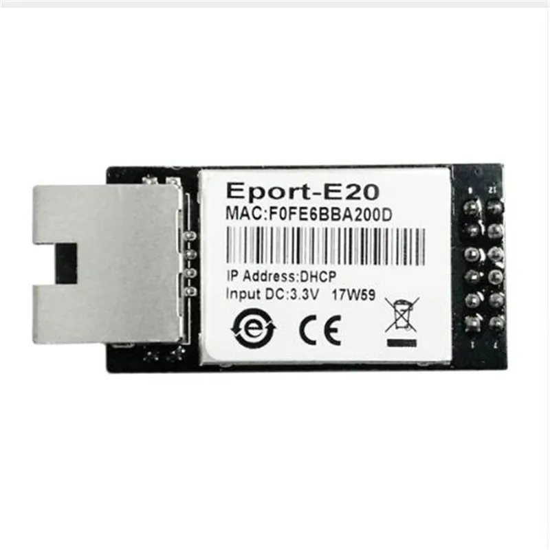 

SY1Z-Eport-E20-Pin Free RTOS Server Port TTL Serial to Ethernet Embedded Module DHCP 3.3V TCP IP Telnet Converter