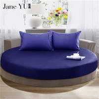 janeyu 3 pieces solid color 100 cotton round fitted sheet set bed sheet bedding set customizable mattress topper 200cm 220cm