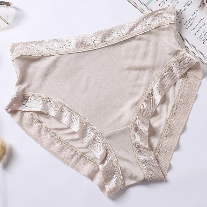 Женские летние шелковые кружевные трусики GUIYI тонкие дышащие удобные дамское