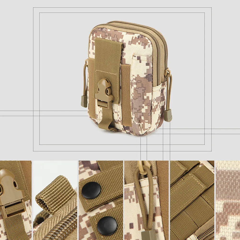 Molle поясные сумки водонепроницаемые мужские повседневные поясные холщовые рабочие поясные сумки армейские военные маленькие сумки с камуфляжным принтом на молнии