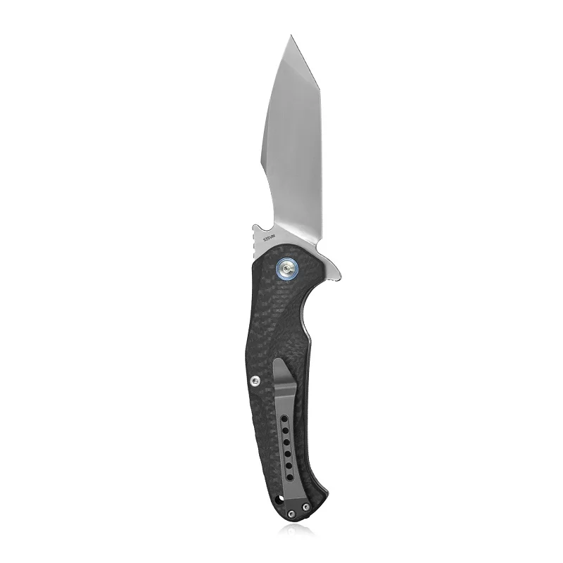 BlackClip-S35VN KUBEY KU159CF складной нож S35VN и D2 сталь углеродное волокно ручка титановая ЗАДНЯЯ РАСПОРКА керамический шариковый подшипник Тактический Кемпинг - Цвет: BlackClip-S35VN