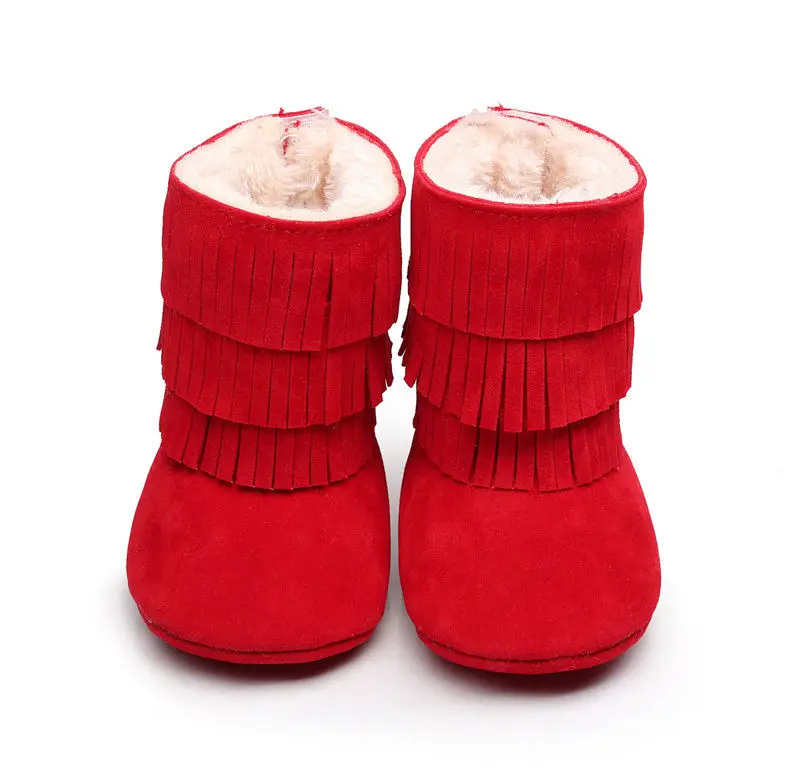 2018 детские сапоги с кисточками теплые зимние для маленьких мальчиков и девочек