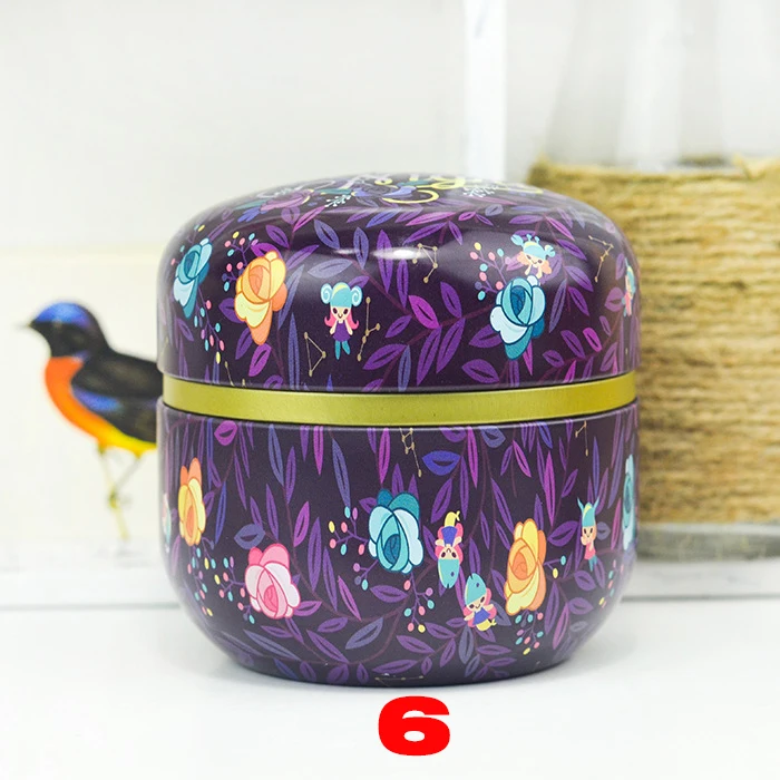 Жестяная коробка для чая с 2 крышками и крышками|tin box|round tin boxiron box |