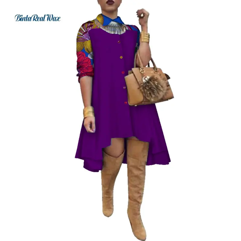 Африканские платья для женщин Bazin Riche длинные рубашки на пуговицах Дашики