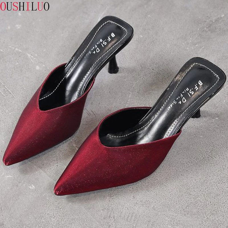 Изящные пикантные Женские Модные Повседневные тапочки с острым носком сандалии