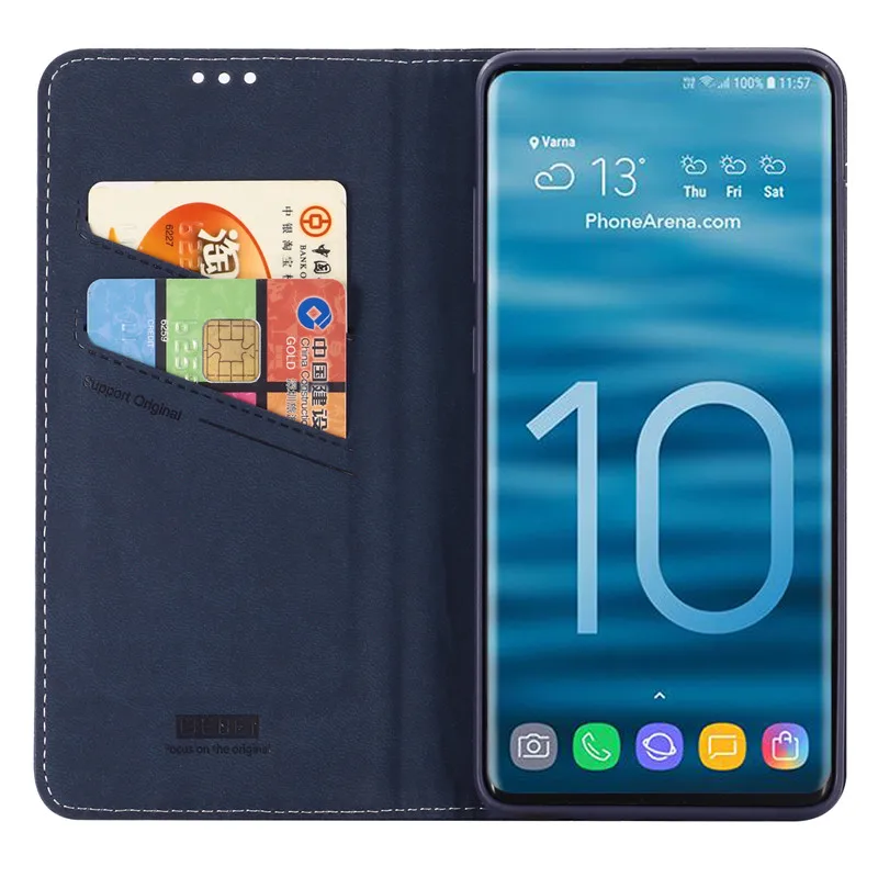 GEBEI Роскошный чехол из натуральной кожи для samsung Galaxy S10 Plus S10 Lite S10e Магнитный флип-чехол для мобильного телефона S10Plus чехол-кошелек