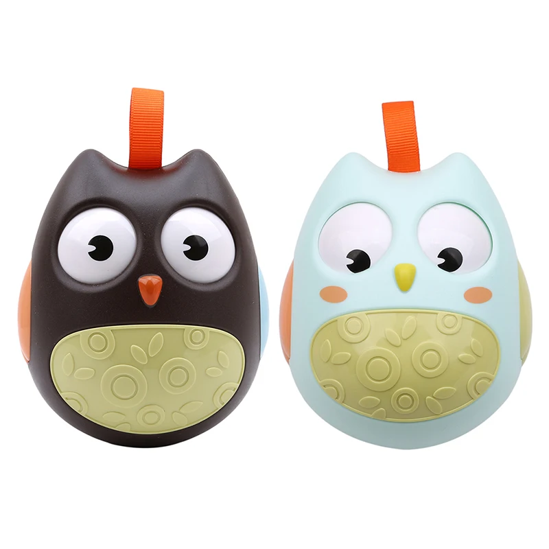 

Cute Baby Toys Nodding Moving Eyes Owl Doll Baby Rattles Gifts Baby Roly Poly Tumbler Toy With Bell Toys For Children