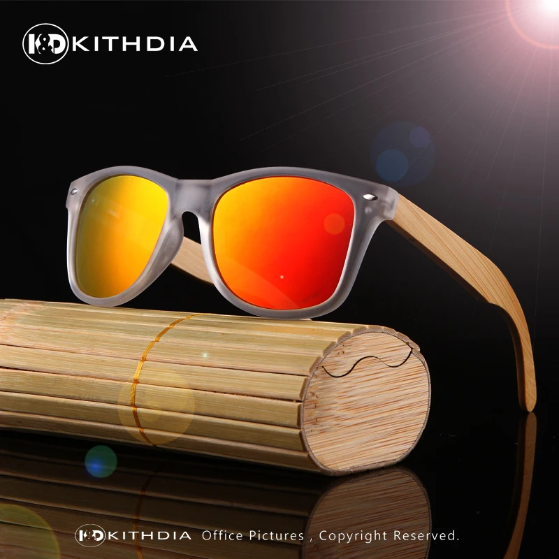 Kithdia Новый поляризованные Bamboo Солнцезащитные очки для женщин Для мужчин