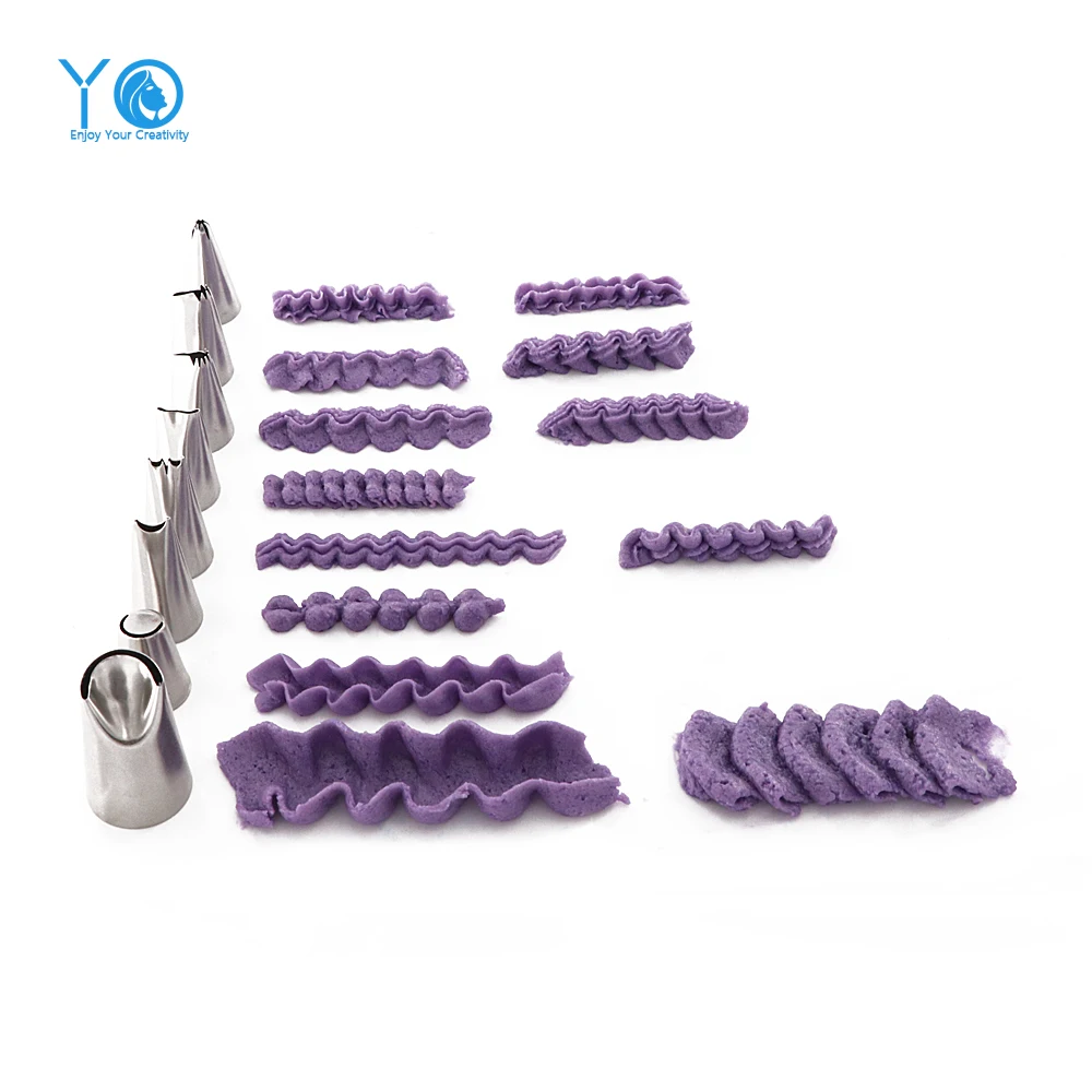8-pieces Ruffle Piping Tips Decorating Tip Sets | Дом и сад