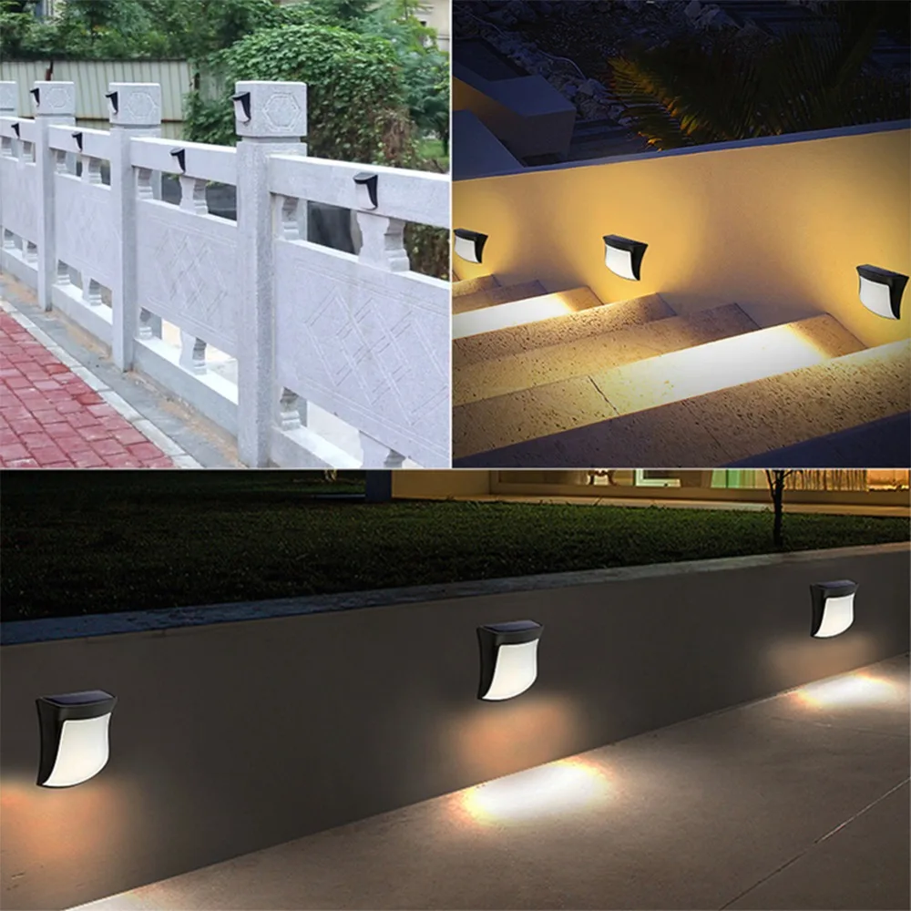 

4pcs Solar LED Light Waterproof Solar Lamp Smile Face Light Sensor Smart for Path Outdoor LED Fence Wall Garden Solar Light Lamp