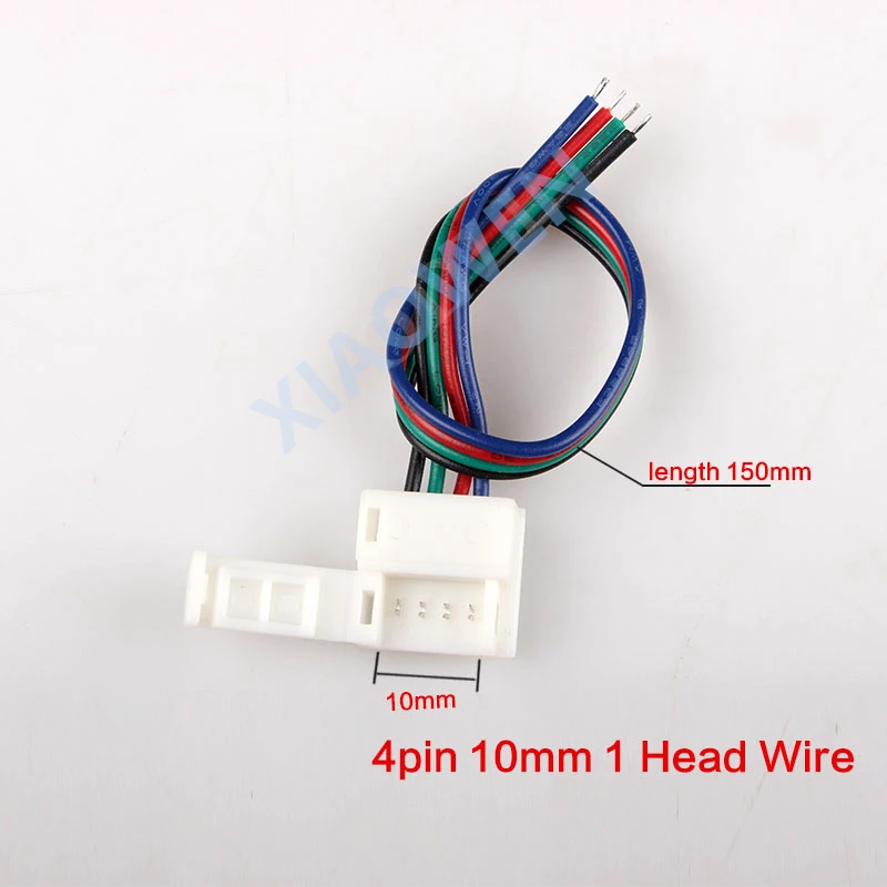 2Pin 4pin 8 мм 10 RGB Одноцветный провод без пайки Угловой коннектор кабель адаптер для