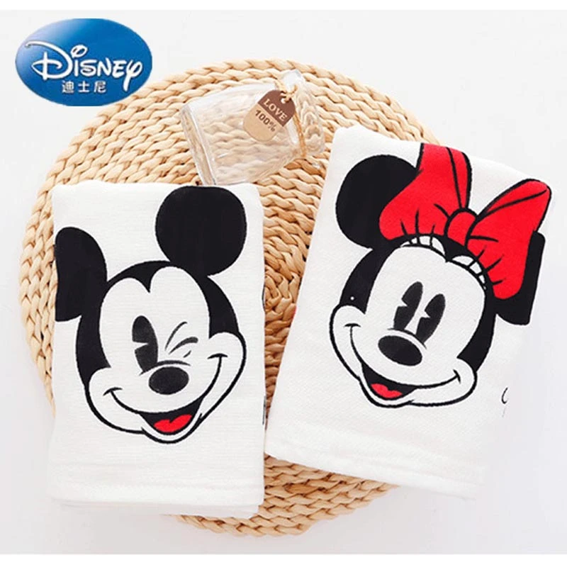 Disney Cartoon Minnie Mickey Couple Cotton Super Soft Skin-Friendly Face Towel Wedding Baby Kids Adult Towel Bath Towel Gift