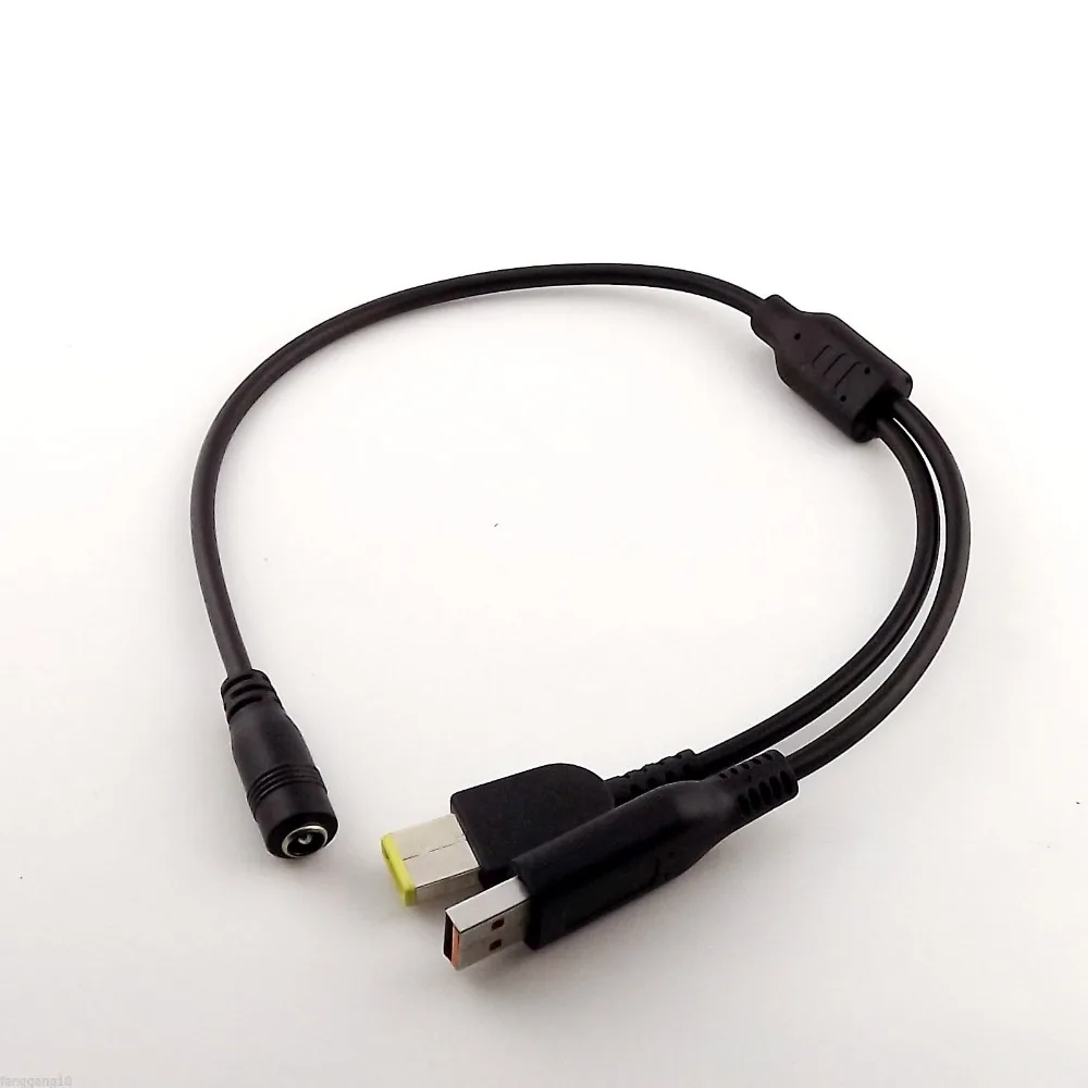 10pcs DC 5.5x 2.5mm Female to Rectangle Male FOR-Yoga3 Power Cable for Lenovo Thinkpad 40cm