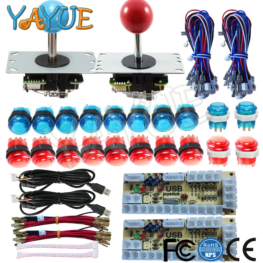 Аркадный набор 2 игрока Jamma MAME части игровой консоли DIY с светодиодный джойстик 5Pin