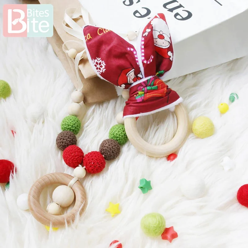 Укусы 100 шт 25 мм-70 мм деревянный прорезиненный кольцо DIY ремесла Детские кусачки