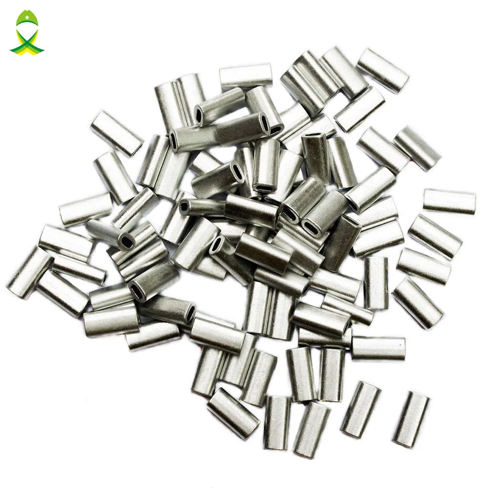

JSM 100 pcs/lot Barrel Crimping Sleeves Aluminum Alloy Crimp sea fishing line tube inside Diameter1.0mm-2.0mm