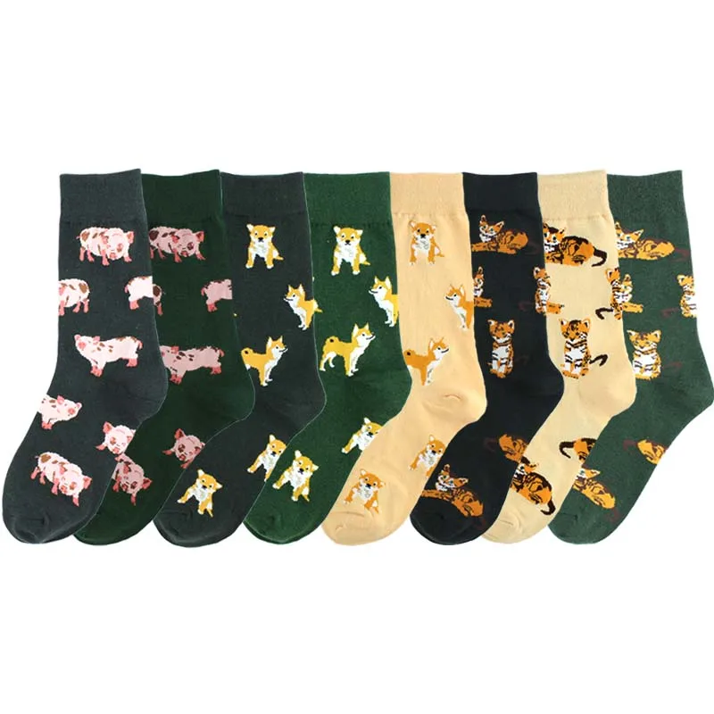 Симпатичная новинка SocksAnimals модные смешные носки мопса из хлопка с круглым