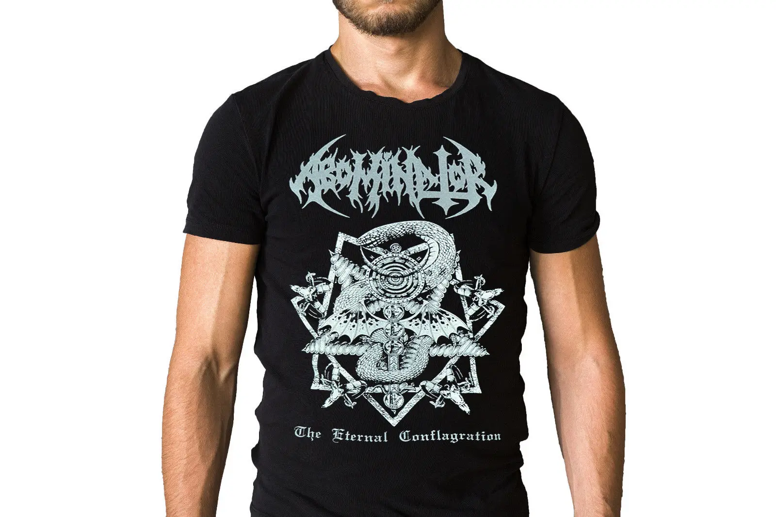 Abominator вечная пожар 2006 Обложка альбома футболка Летняя рубашка с короткими