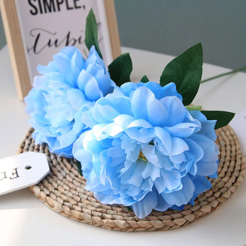 Dark blue 60 см Высота 2 головки диаметр 15 см Искусственный цветок розы высокого качества искусственный цветок для Свадьбы вечерние праздничные домашний декор икебана - Цвет: Dark blue
