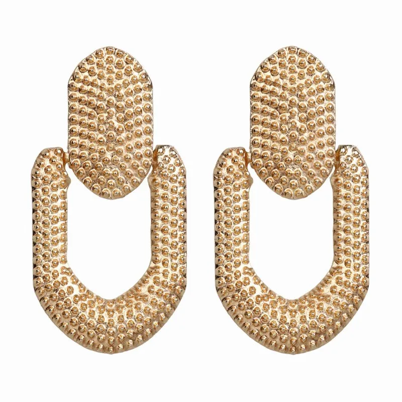 gold 520 Винтажные висячие серьги для женщин, геометрические серьги ZA из металла, золотые, серебряные, крученые, круглые, простые, Панк ювелирные изделия - Окраска металла: gold 520