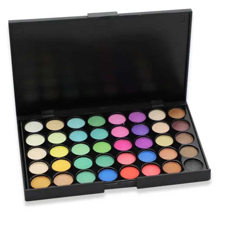 40 Colors 2 40 цветов, палитра теней для век, матовые блестящие тени для век, Алмазный блеск, грунтовка для глаз, светящиеся тени для век, для женщин, подарок, дымчатый/теплый цвет - Цвет: 40 Colors 2