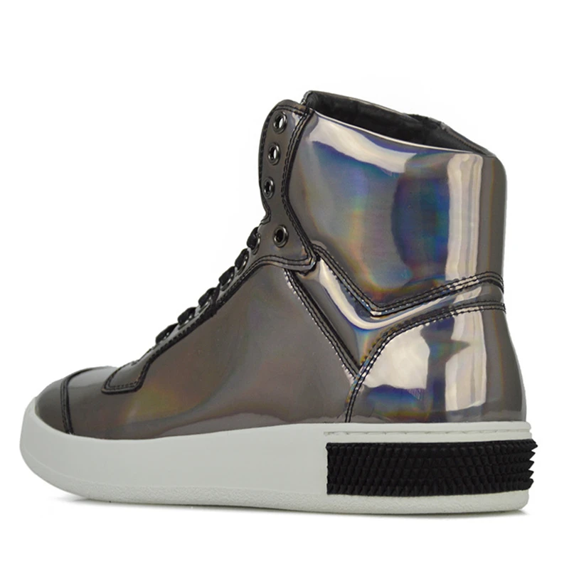 2017 известный бренд мужская Серебряная обувь голографический стиль хип-хоп