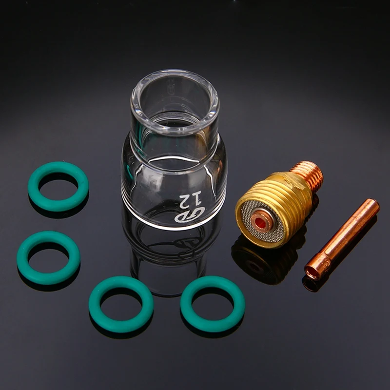 HOT 7Pcs/набор #12 Pyrex Стекло чашки комплект Stubby корпус цанги и газовой линзы Tig