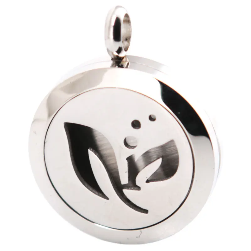 Листья 25 мм Ароматерапия Эфирные масла из нержавеющей стали ожерелье с кулоном