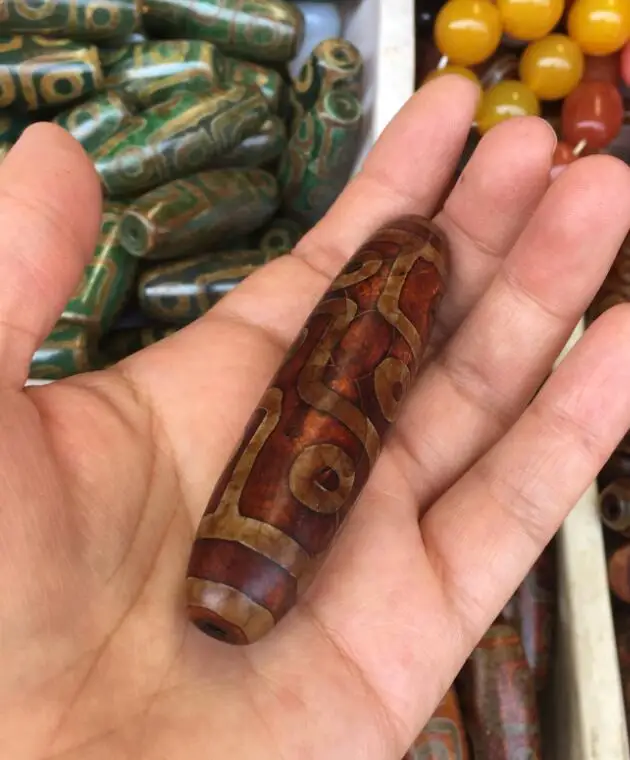 Free shipping tibetan prayer worry dzi bead old stone eye amulet gzi antique tibet | Beads