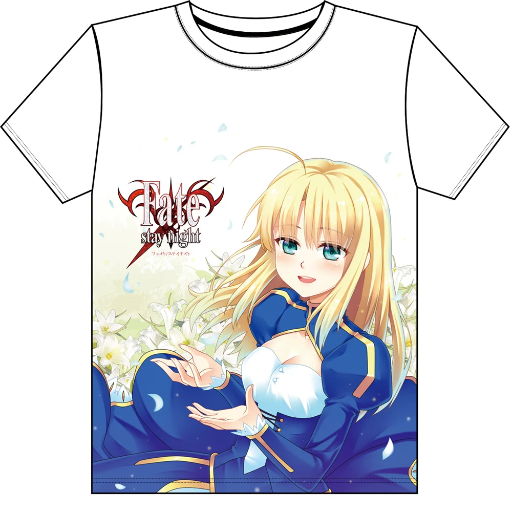 Японское Аниме Майка Одежда Футболка fate stay night сабля с коротким рукавом Футболки |