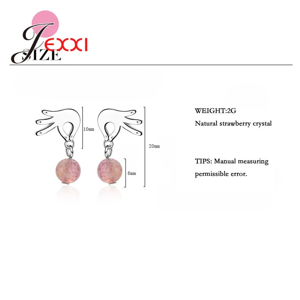 

Fashion Cute Finger Hold Red Stones Design 925 Sterling Silver Women Wedding Party Earrings Jewelry Hot Selling Wholesale