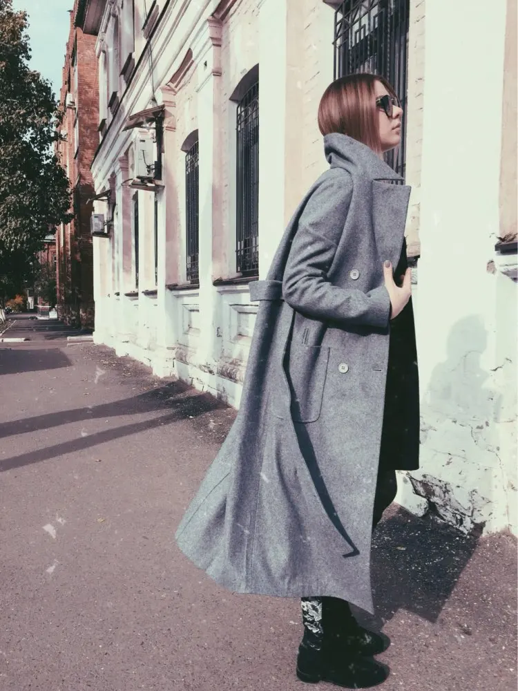 Casaco feminino,, UK, для женщин, плюс размер, осень, зима, Cassic, простое, шерсть, макси, длинное пальто, женский халат, верхняя одежда, manteau femme