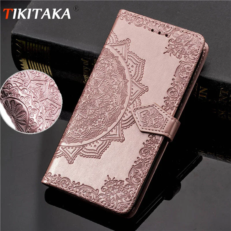 Кожаный чехол-бумажник Tikitaka с цветочным рисунком для iPhone11 XS MAX XR X XS 11Pro с отделением для карт, откидная крышка с узором для iPhone 6 6S 7 8 Plus