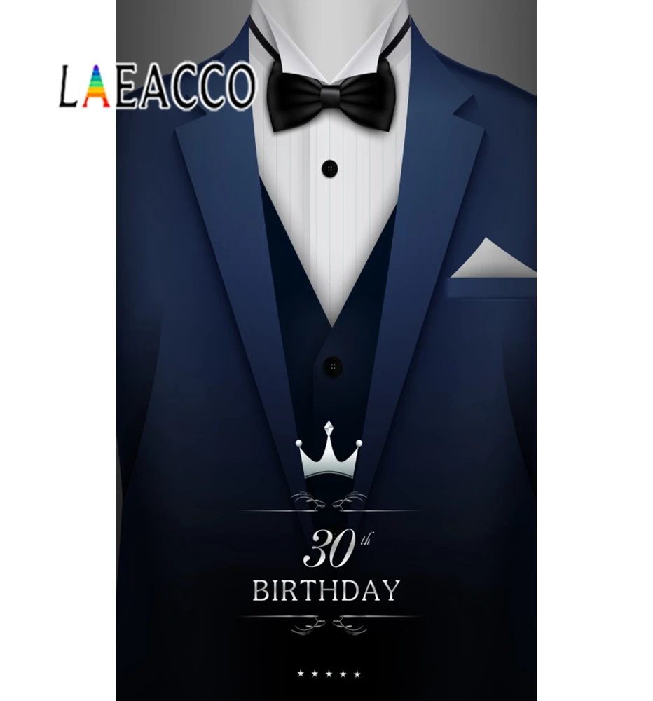Laeacco счастливый красивый мужской 30th 60 50 день рождения костюм галстук фото фон для