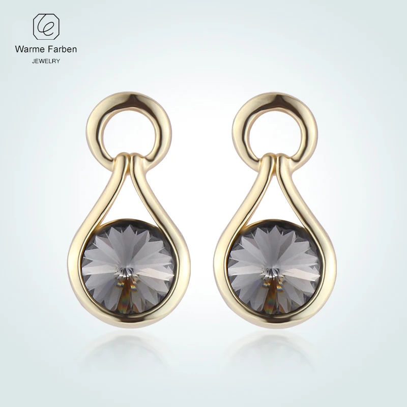 Рождественские FARBEN Кристалл от Swarovski серьги для Для женщин форма капли 925 пробы