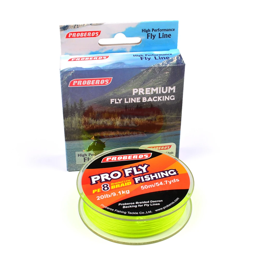 50 м PRO BEROS бренд Pro Серия Fly Backing Line 20 фунтов/30 фунтов желтый/красный цвет 8