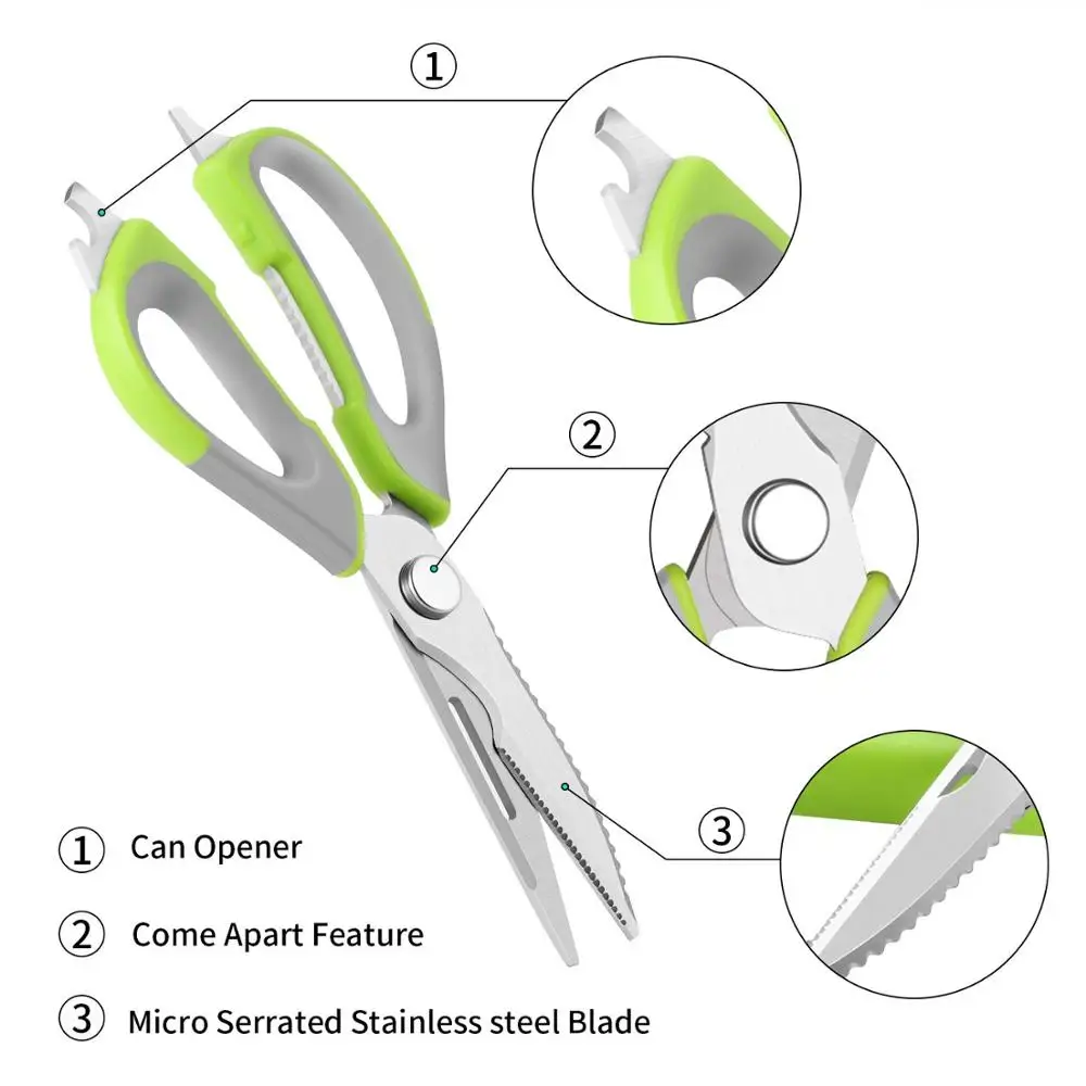 Кухонные ножницы сверхмощные с магнитной крышкой кухонные из нержавеющей стали