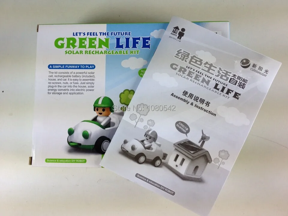 Бесплатная доставка забавная игрушка на солнечной батарее Let's Feel the Future Green Life