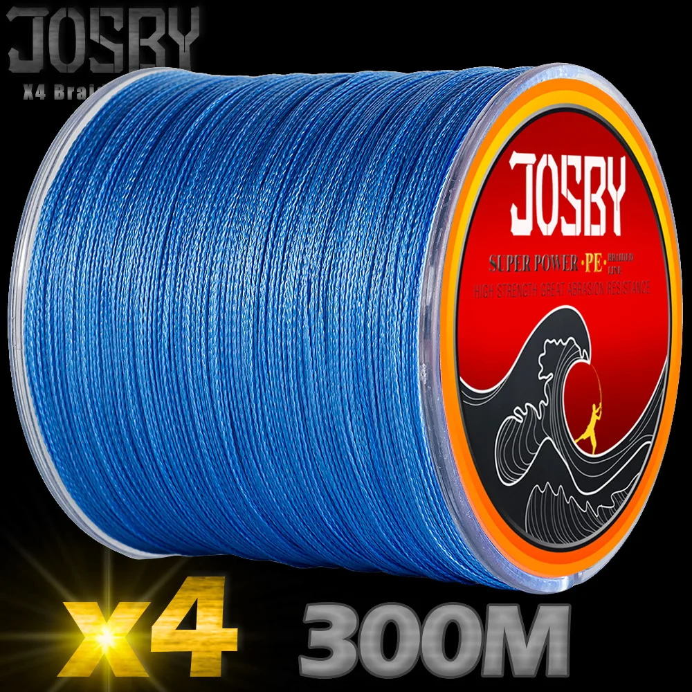 JOSBY 4 плетеные лески 300 м разноцветные сверхпрочные мультифиламентные нити