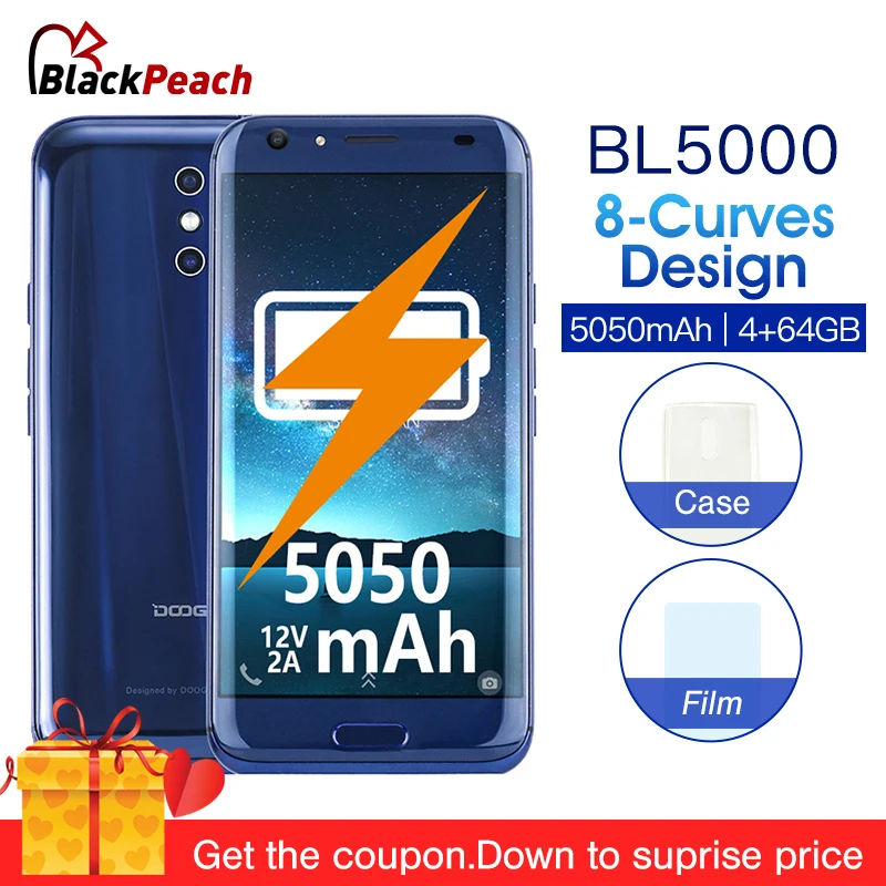 DOOGEE BL5000 мобильного телефона Android 7 0 5 ''FHD mtk6750t восемь ядер 4G B 6 Quick Charge 5050 мАч