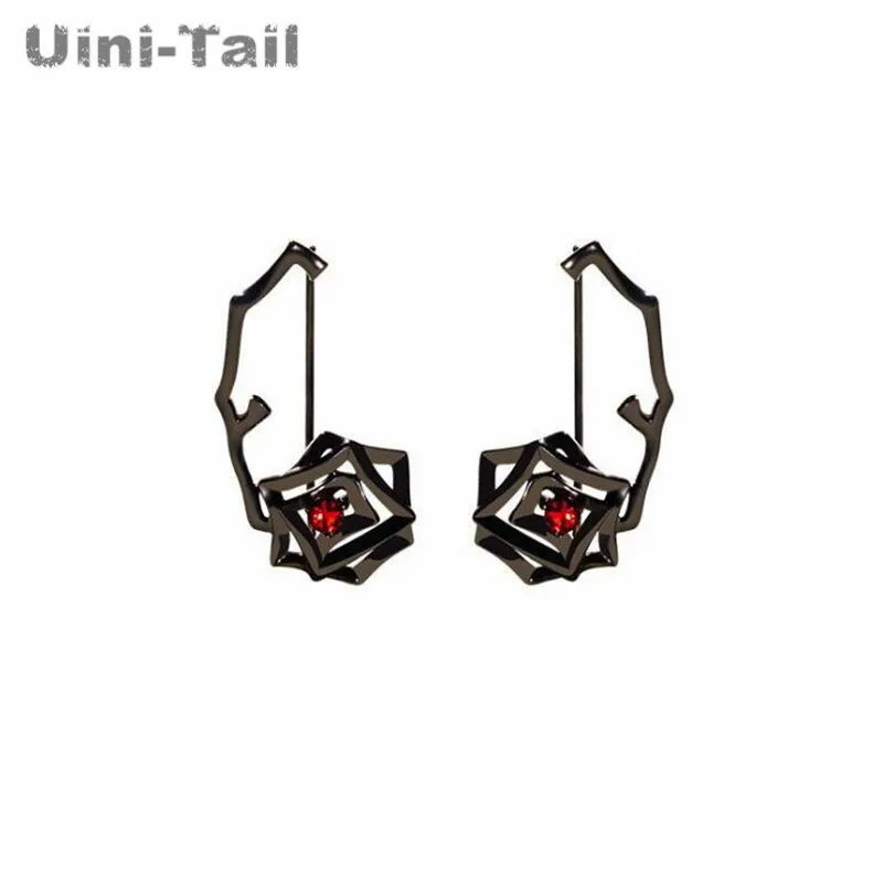 Серьги Uini Tail из стерлингового серебра 925 пробы Необычные геометрические серьги с
